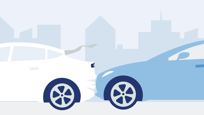 車に衝突するイラスト