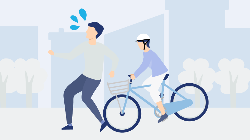 自転車事故で相手にケガをさせたイラスト
