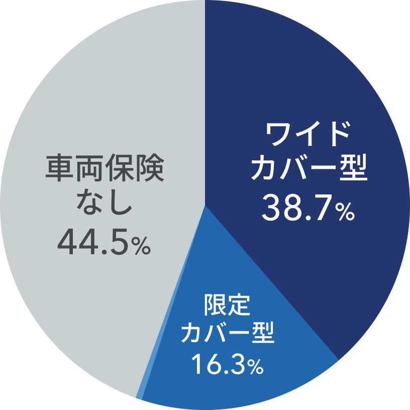 車両保険付帯率の円グラフ