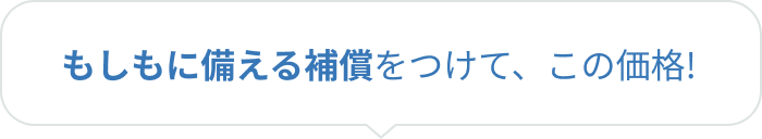 もしもに備える補償をつけて、この価格！