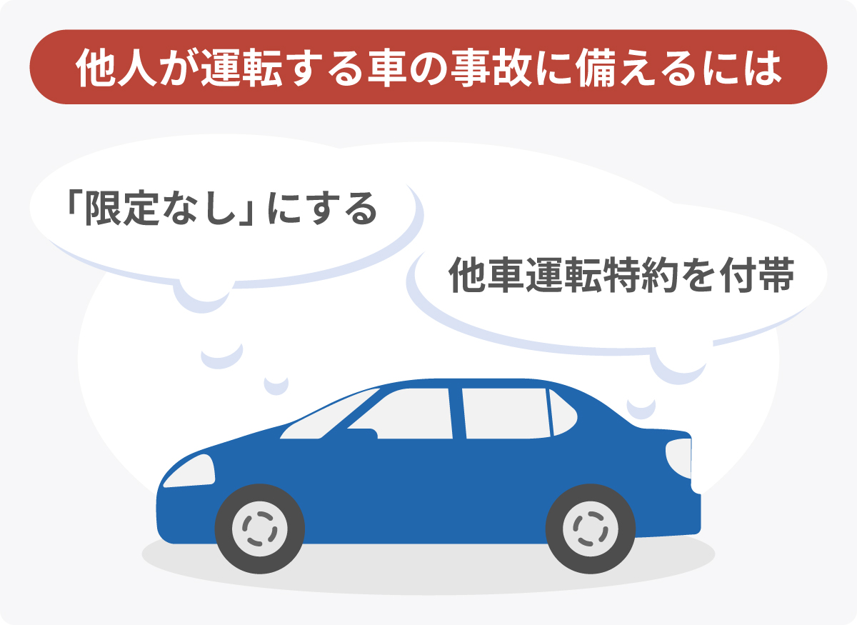 家族以外の他人が運転する車の事故を補償するには？