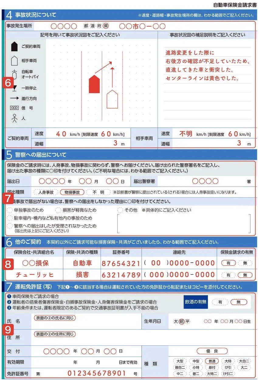 保険金請求書の書き方
