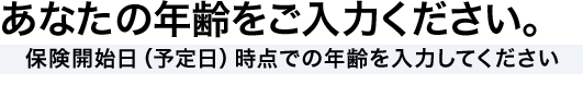 ���Ȃ��̔N��������͂��������B �ی��J�n���i�\����j���_�ł̔N�����͂��Ă�������