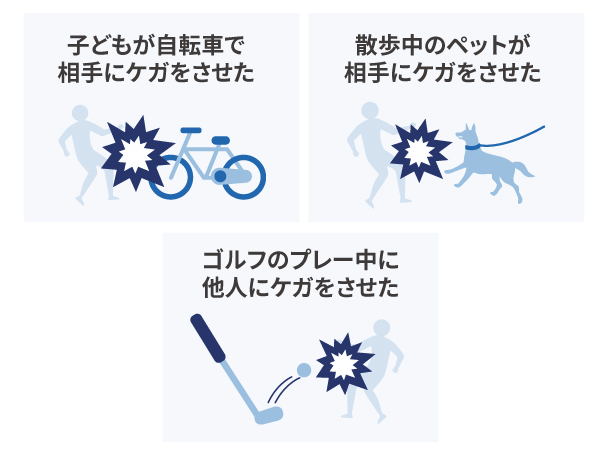 個人賠償責任保険で補償される事故・トラブル