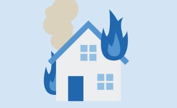 火事で家が燃えた