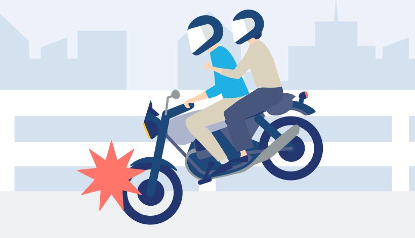 バイクに乗車中のケガ