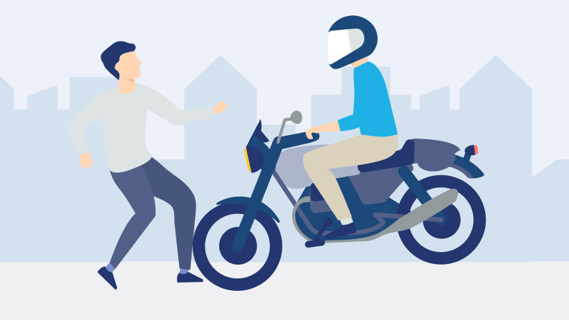 歩行者に追突するイラスト
