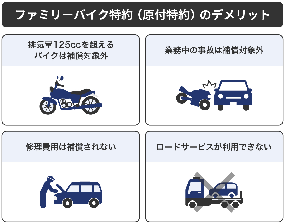 ファミリーバイク特約（原付特約）のデメリット